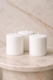 White Pillar Candle - Set of 3