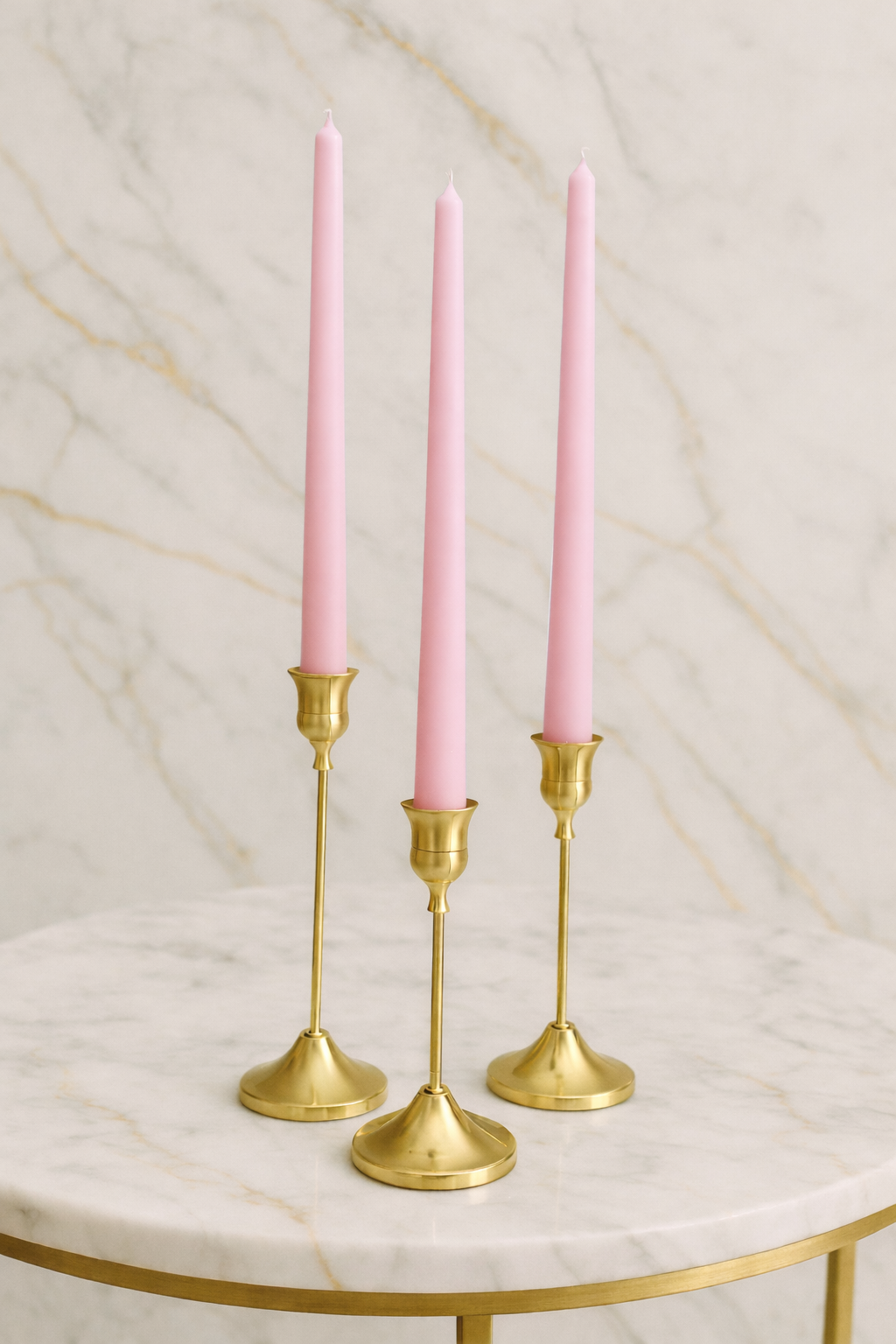 Baby Pink - Handmade Taper Candles