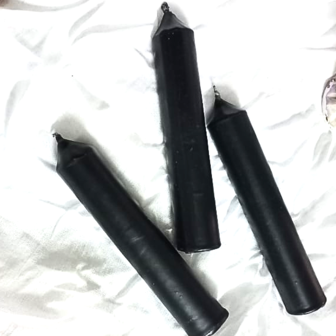 Black Thin Pillar Candles