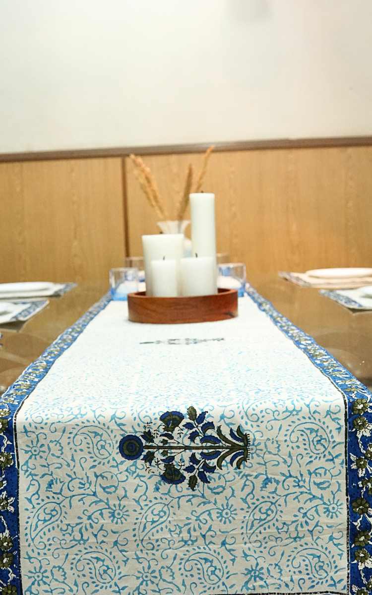 Block Printed Table Runner Set