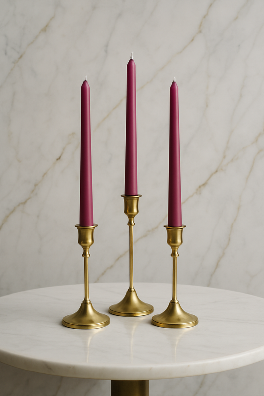 Burgundy Taper Candles