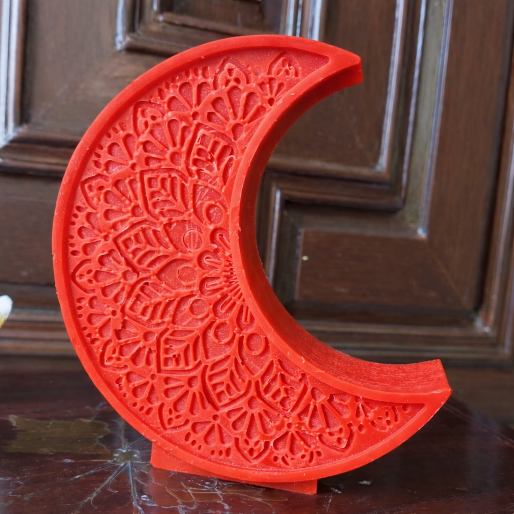 Ramadan Moon Candle - Red