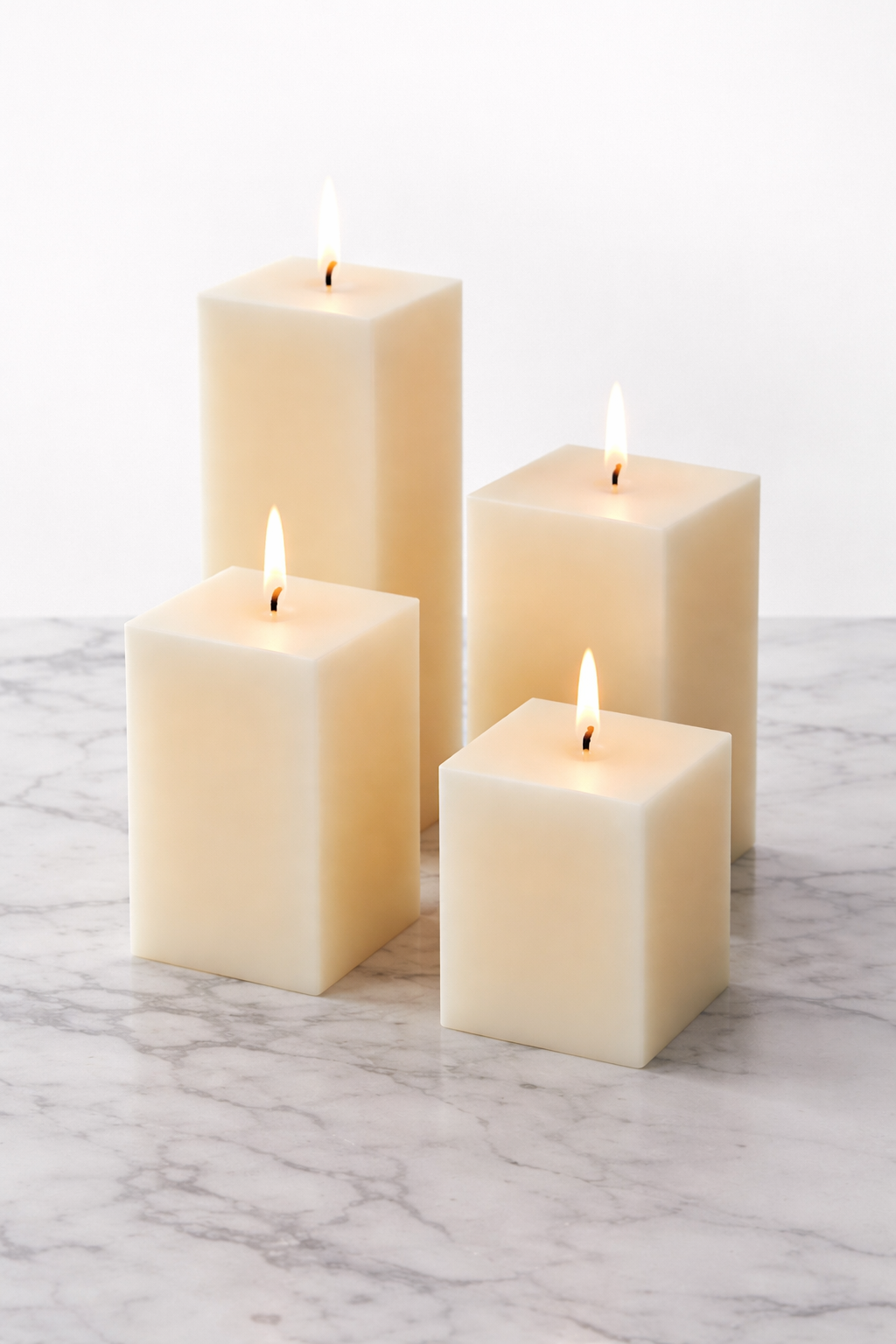 Square Pillar Candle - Set of 4