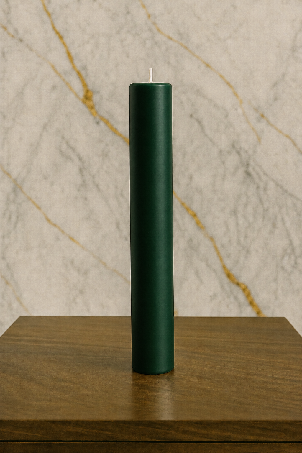 Dark Green Pillar Candle - 2" x 10"