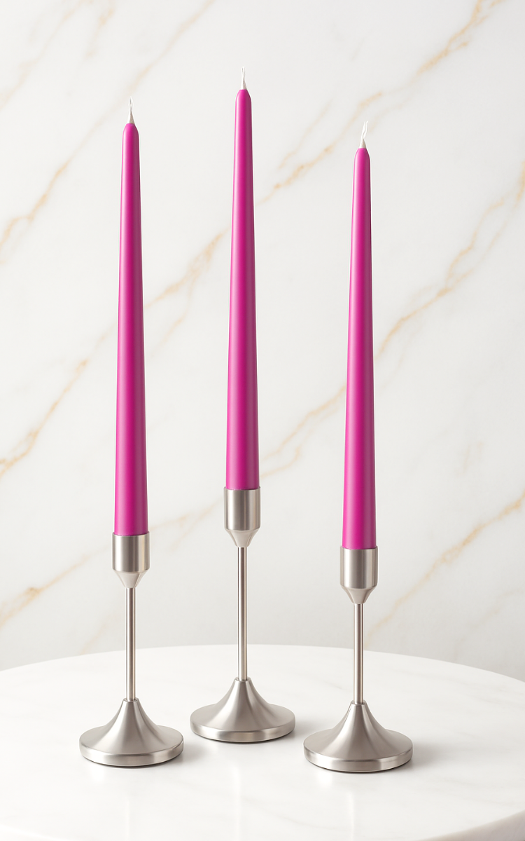 Dark Pink - Handmade Taper Candles