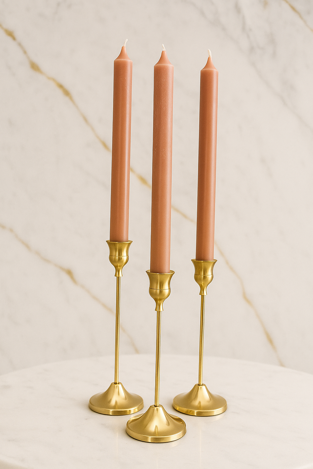 Dusty Rose Pink Tall Candles