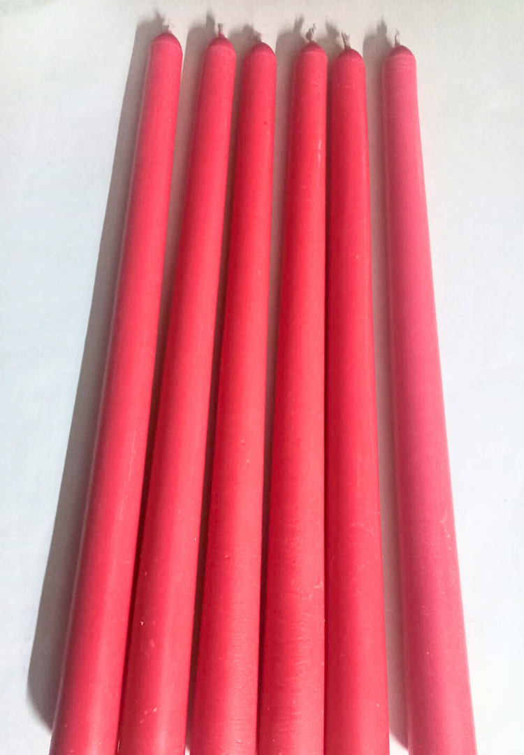 Hot pink- taper candles