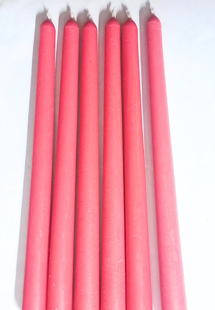 Hot pink taper candles