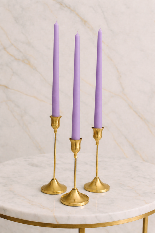 Lavender Purple- Taper Candles