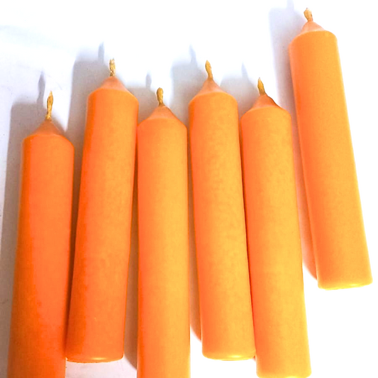 ORANGE THin Pillar Candles