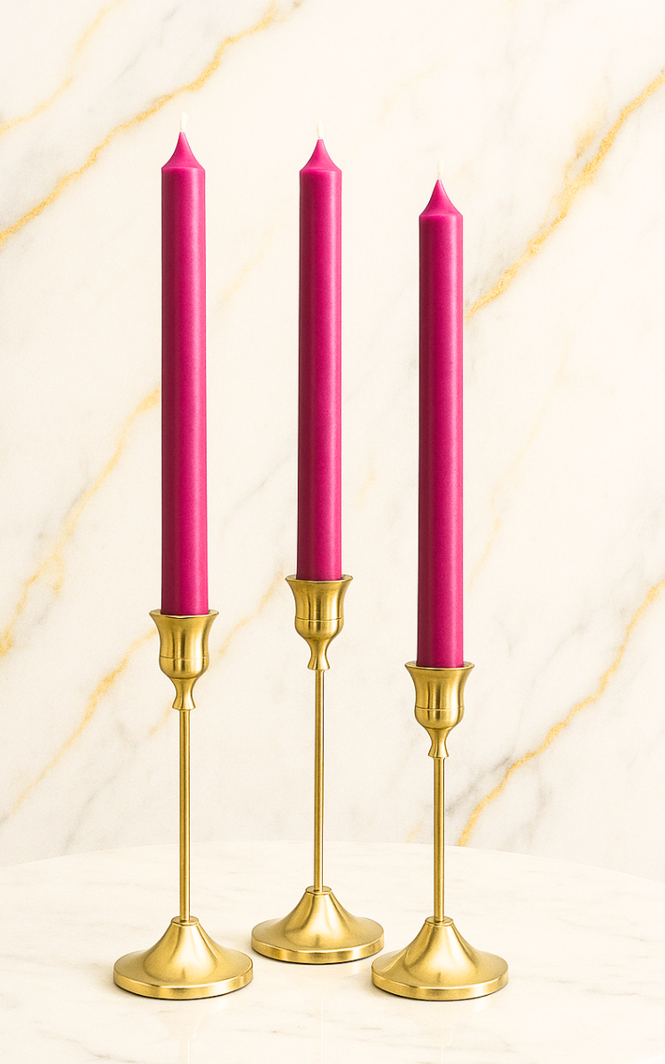Tall Diner Candles - Dark Pink