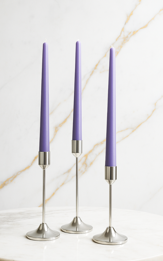 Purple taper candles