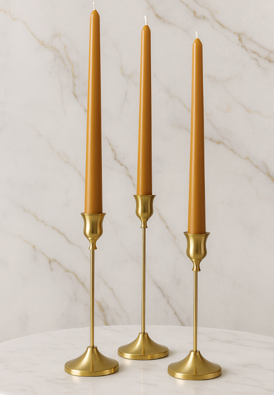 Raw Sienna Taper Candles