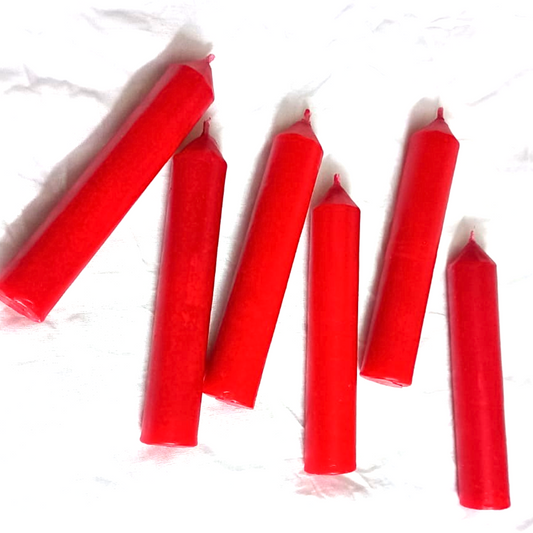 Red Thin Pillar Candles