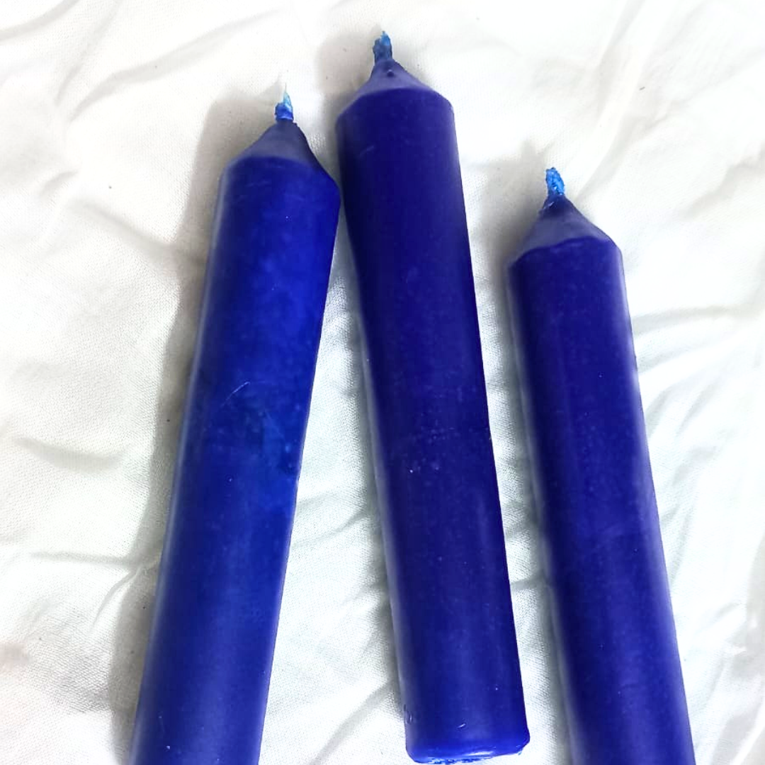 RoyalBlueThinPillarCandles