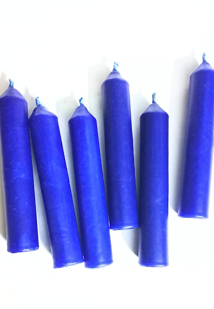 Royal Blue Thin Pillar Candles