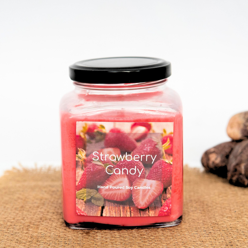 Scented candle jar - strawberry candy