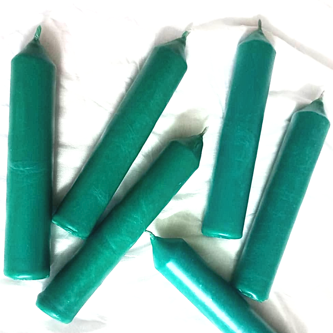 SeaGreenThinPillarCandles