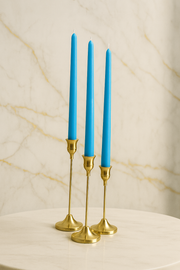 Sky blue taper candle