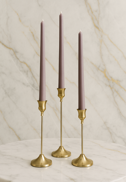 Taupe Taper Candles