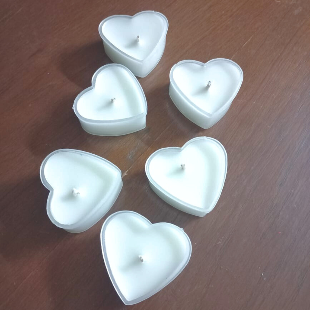 Tealight Candles - Heart White Motia