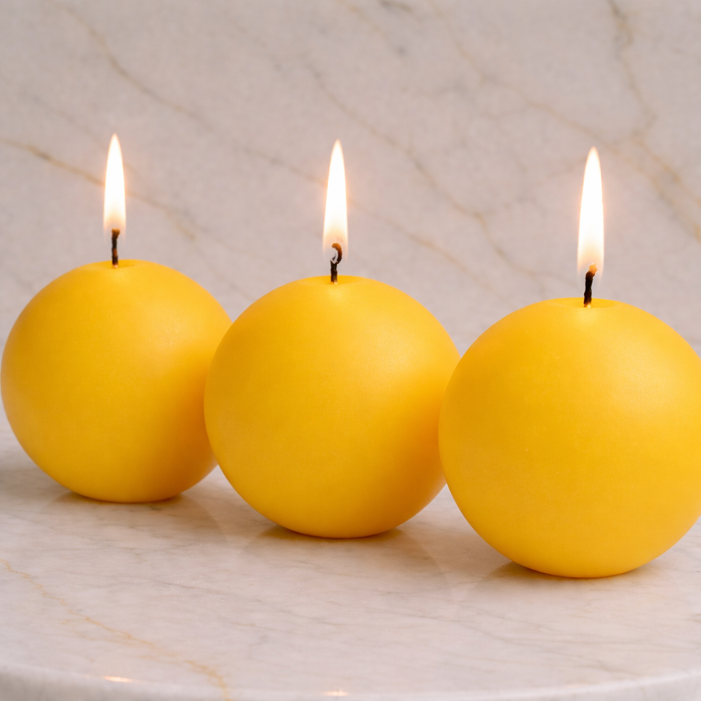 Yellow candle balls
