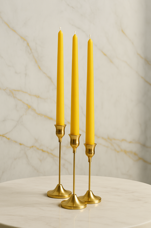 Yellow taper candle