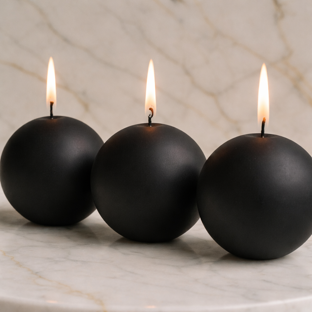 Black Handmade Candle Balls - Medium Size