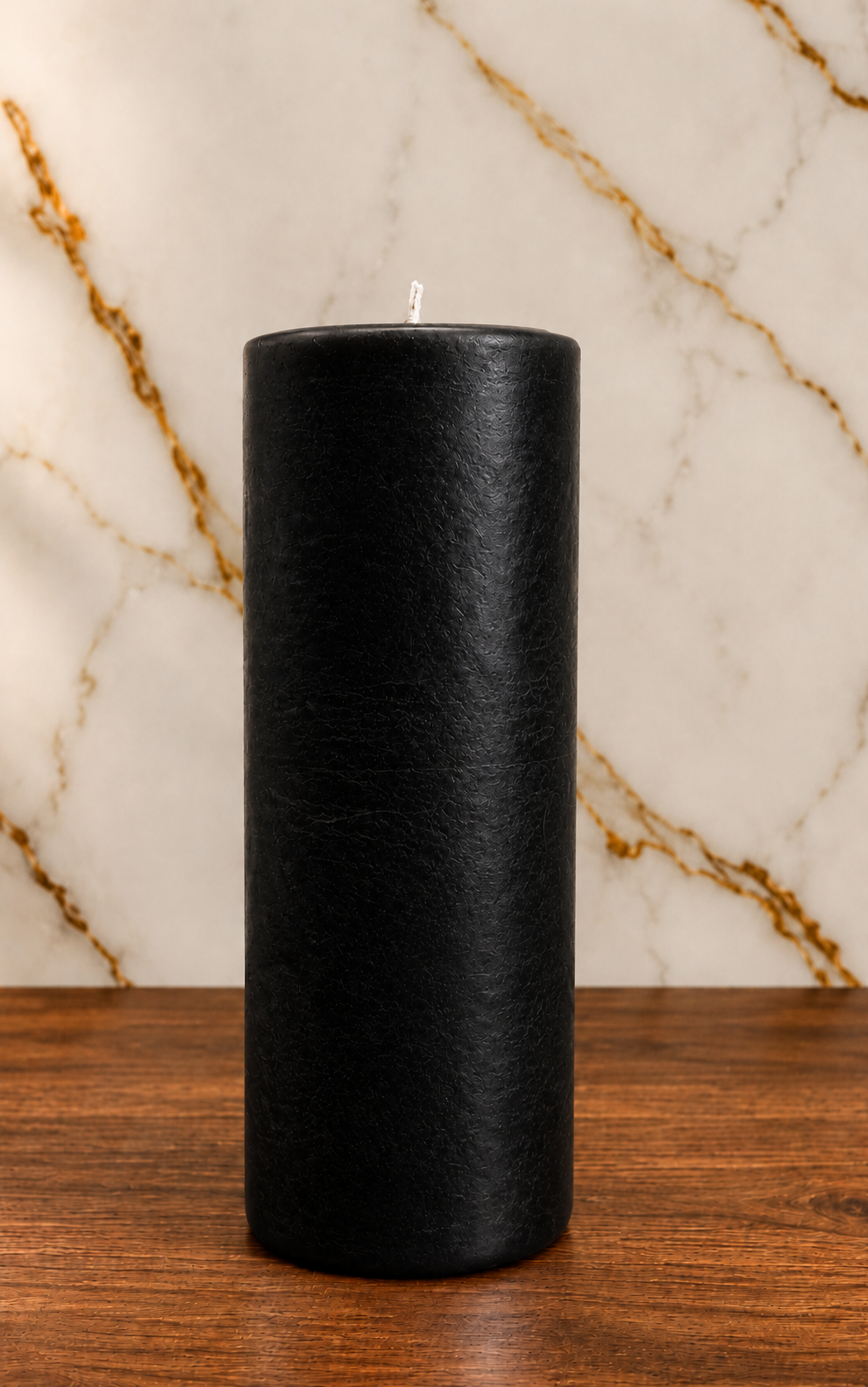 Black Pillar Candle - 4" x 9"