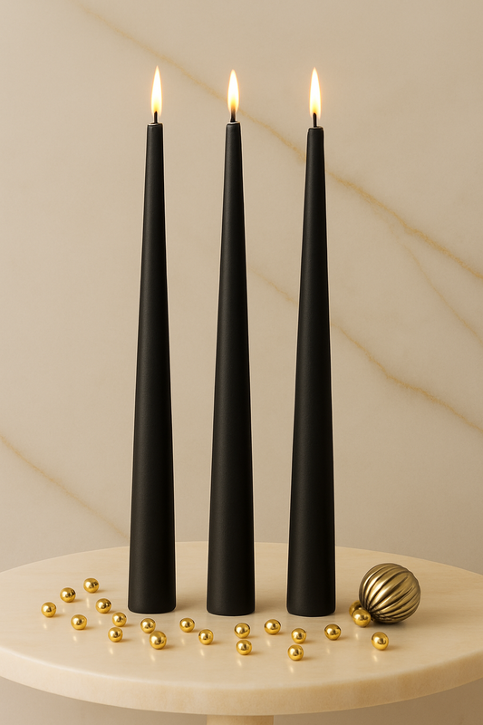 Long Taper Candles - Black