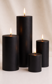 Pillar Candle Set of 4 - Black