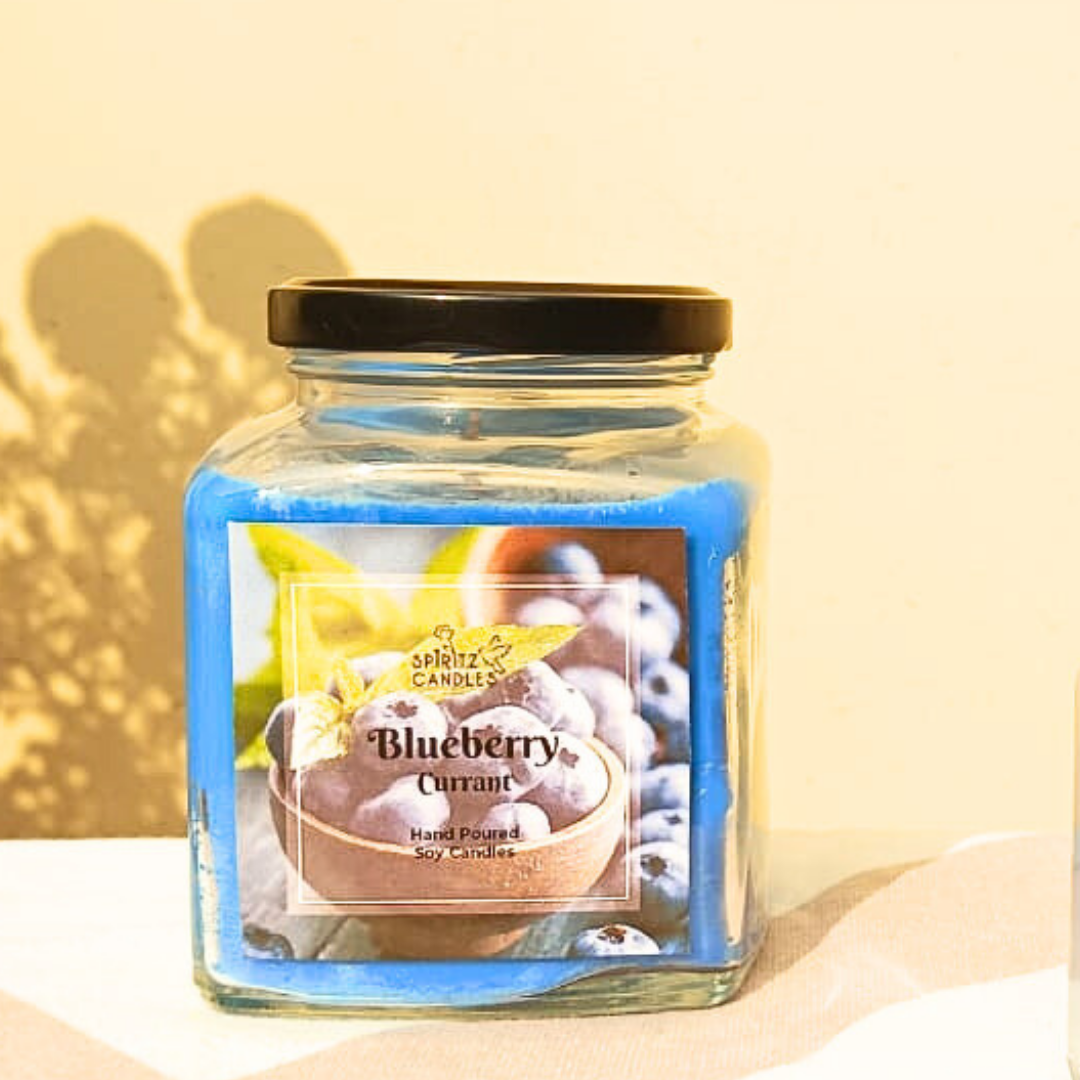 blueberry scented candle jar