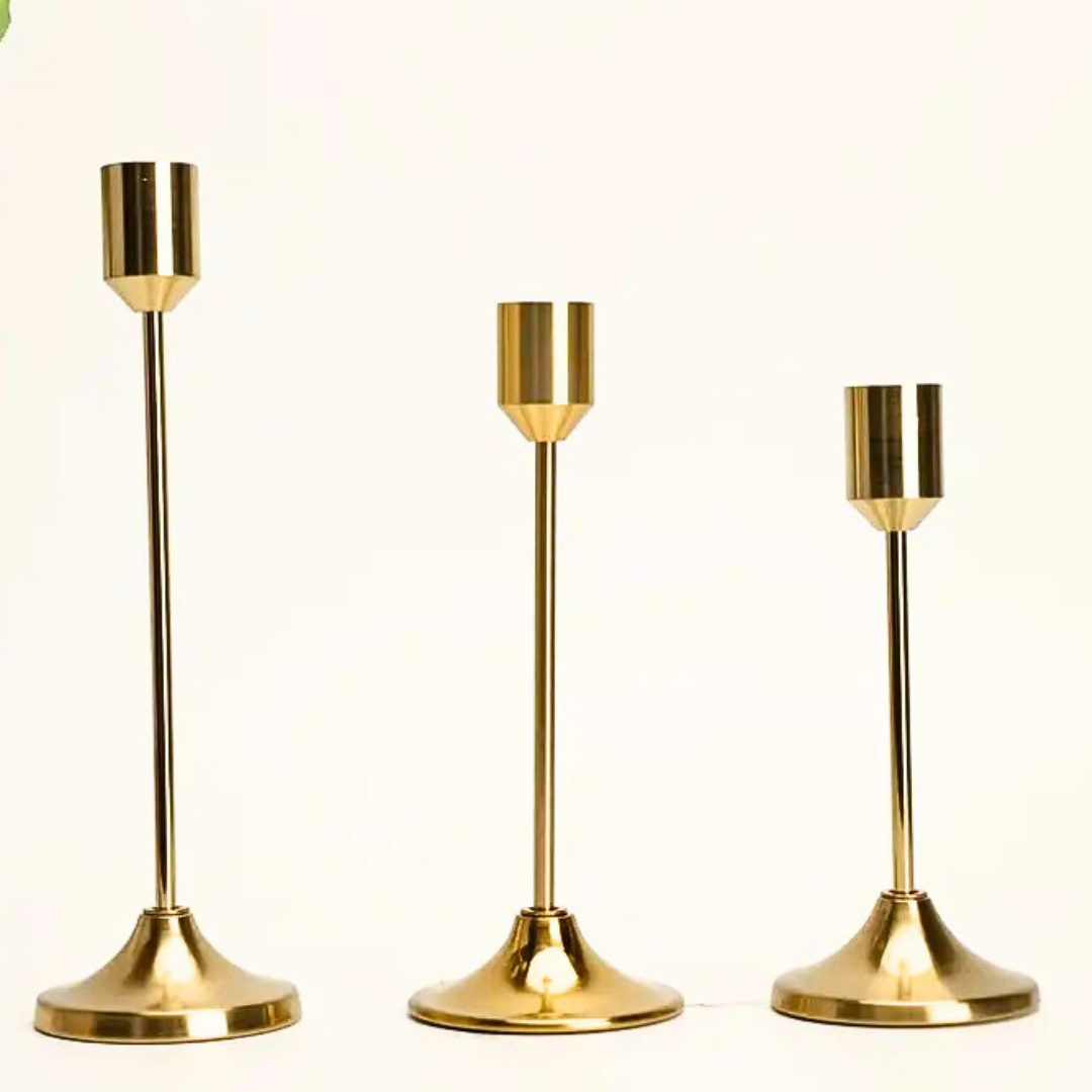 Metal Candle Holder - Bronze set of 3