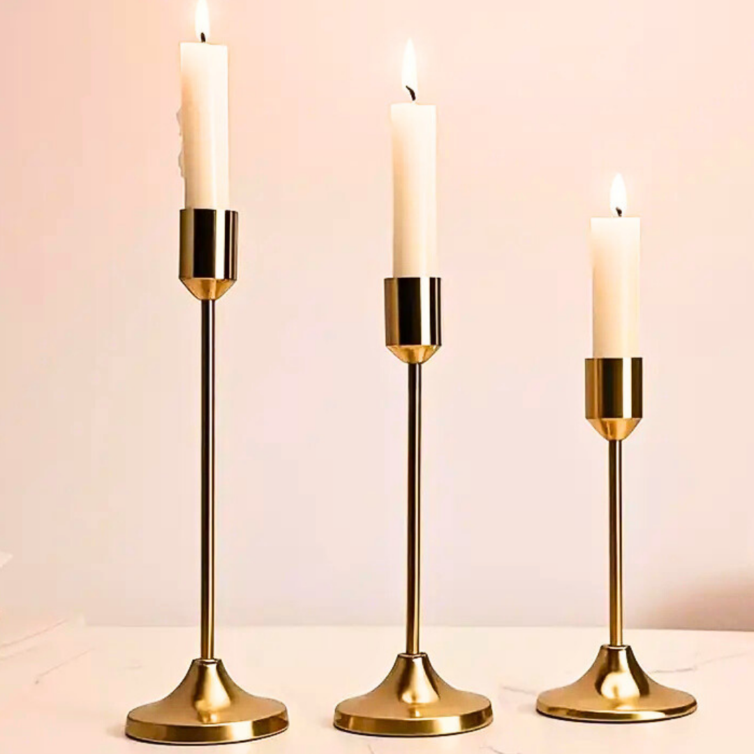 Metal Candle Holder - Bronze set of 3