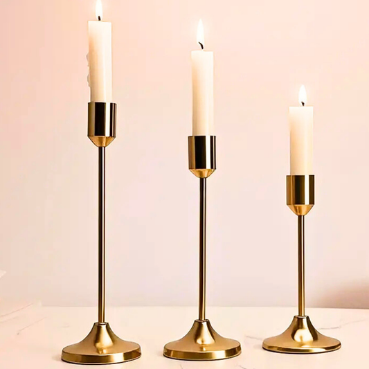Metal Candle Holder - Bronze set of 3
