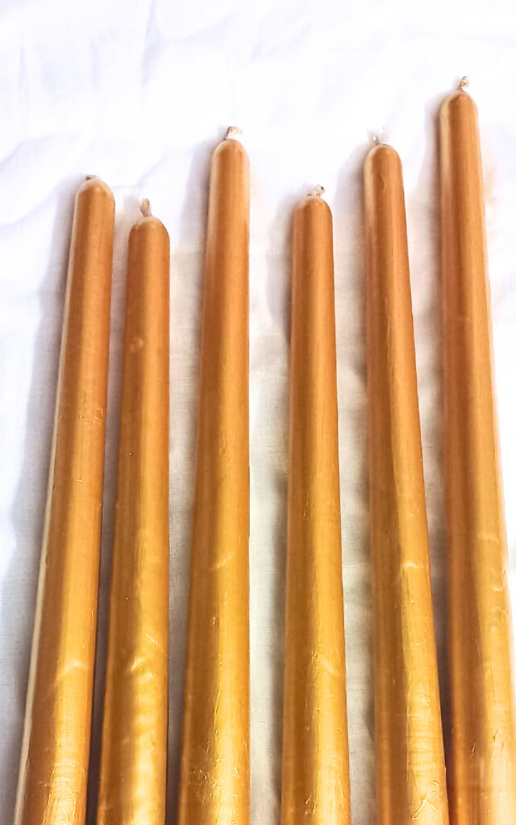 goldenpaintedtapercandles