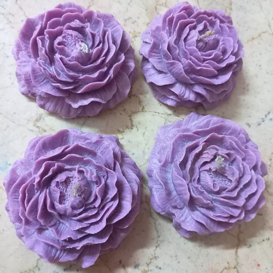 Peony Flower Candle - Lilac