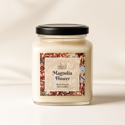 Scented Candle Jar - Magnolia Flowers