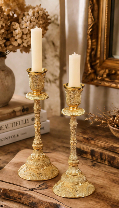 Antique Candle Holder - Pair of 2