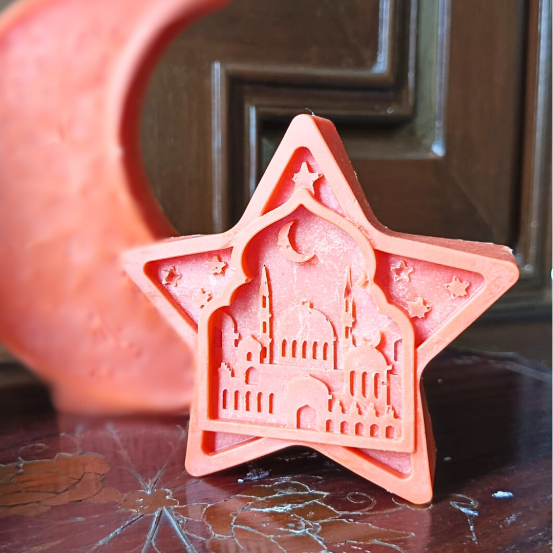 Ramadan Star Candle - Orange Saffron
