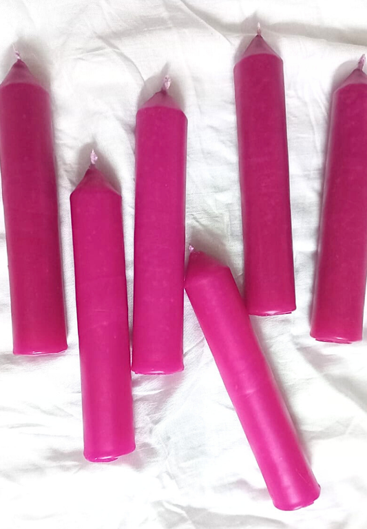 pink pillar candles