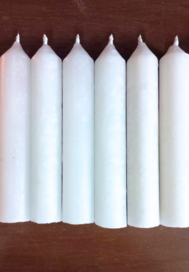 White Thin Pillar Candles