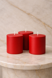 red pillar candles