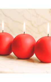 Red Handmade Candle Balls - Medium Size