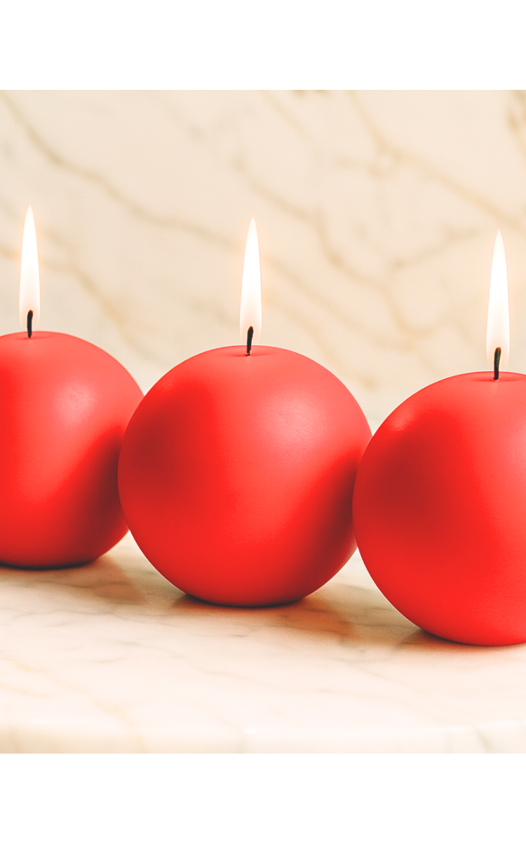 Red Handmade Candle Balls - Medium Size