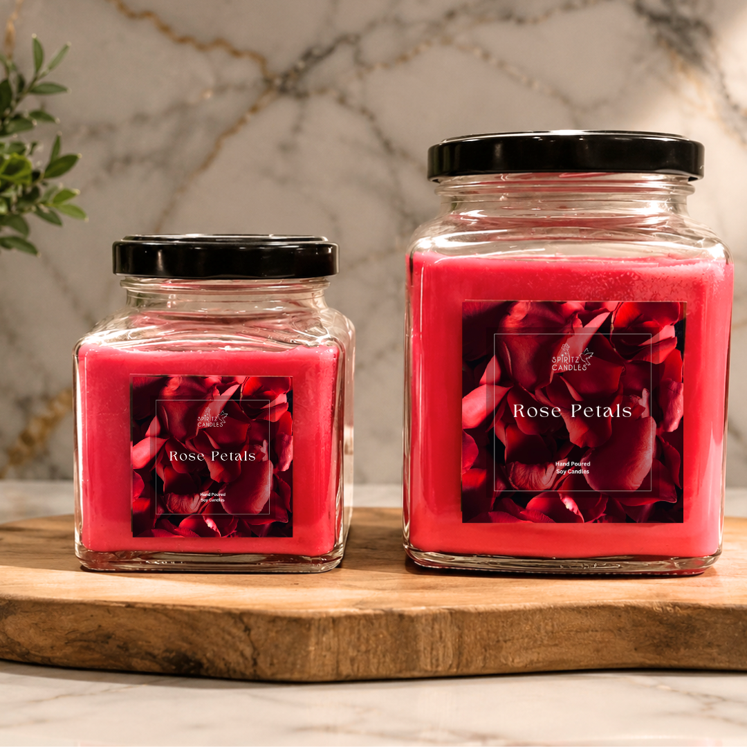 Scented Candle Jar - Rose Petals