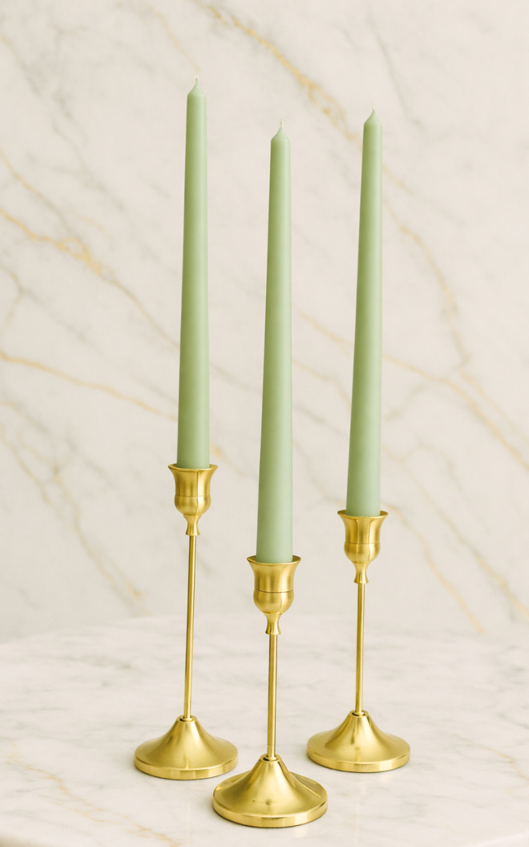 Sage Green - Handmade Taper Candles