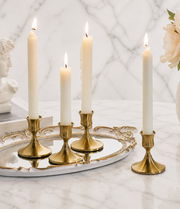 Short Metal Candle Holders - Pair of 2