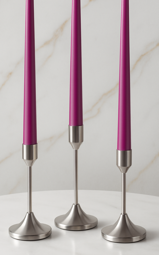 Metal Candle Holder - Silver set of 3