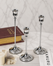 Metal Candle Holder - Silver Set of 3